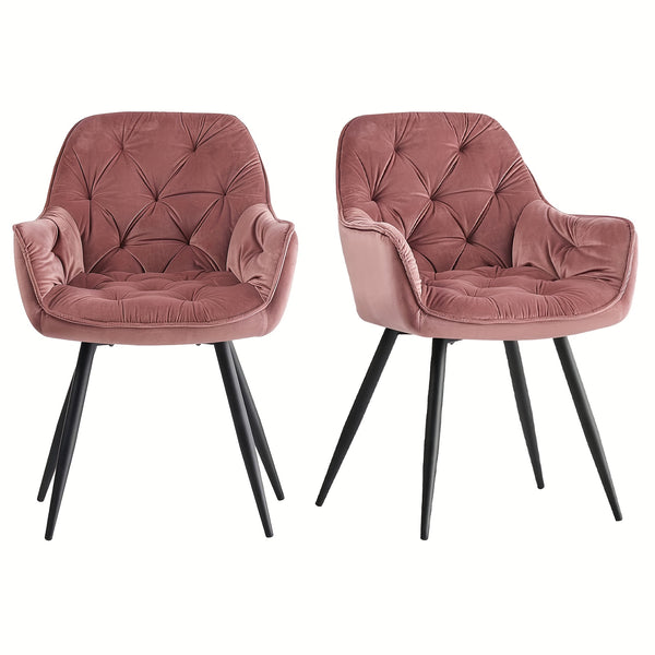 Contemporary Upholstered Velvet Dining Chairs Featuring Armrests, Suitable for Kitchens, Leisure Lounges, Living Rooms, Bedrooms, And Reception Areas