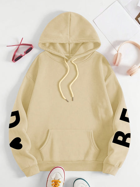 IT's REALLY Print Hoodie, Casual Fashion Sweatshirt, Hooded Pocket Drawstring Sweatshirt for Fall & Winter, Women's Clothing
