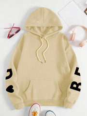 IT's REALLY Print Hoodie, Casual Fashion Sweatshirt, Hooded Pocket Drawstring Sweatshirt for Fall & Winter, Women's Clothing