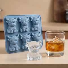 1/2pcs Mini Highland Cow Ice Cube Mold – Cute 3D Ice Cubes, Suitable for Drinks, Parties, and Gifts - Mini Highland Cow Ice Cube Mold