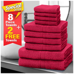 8pcs Egyptian Cotton Towel Set | Quick-Drying & Highly Absorbent