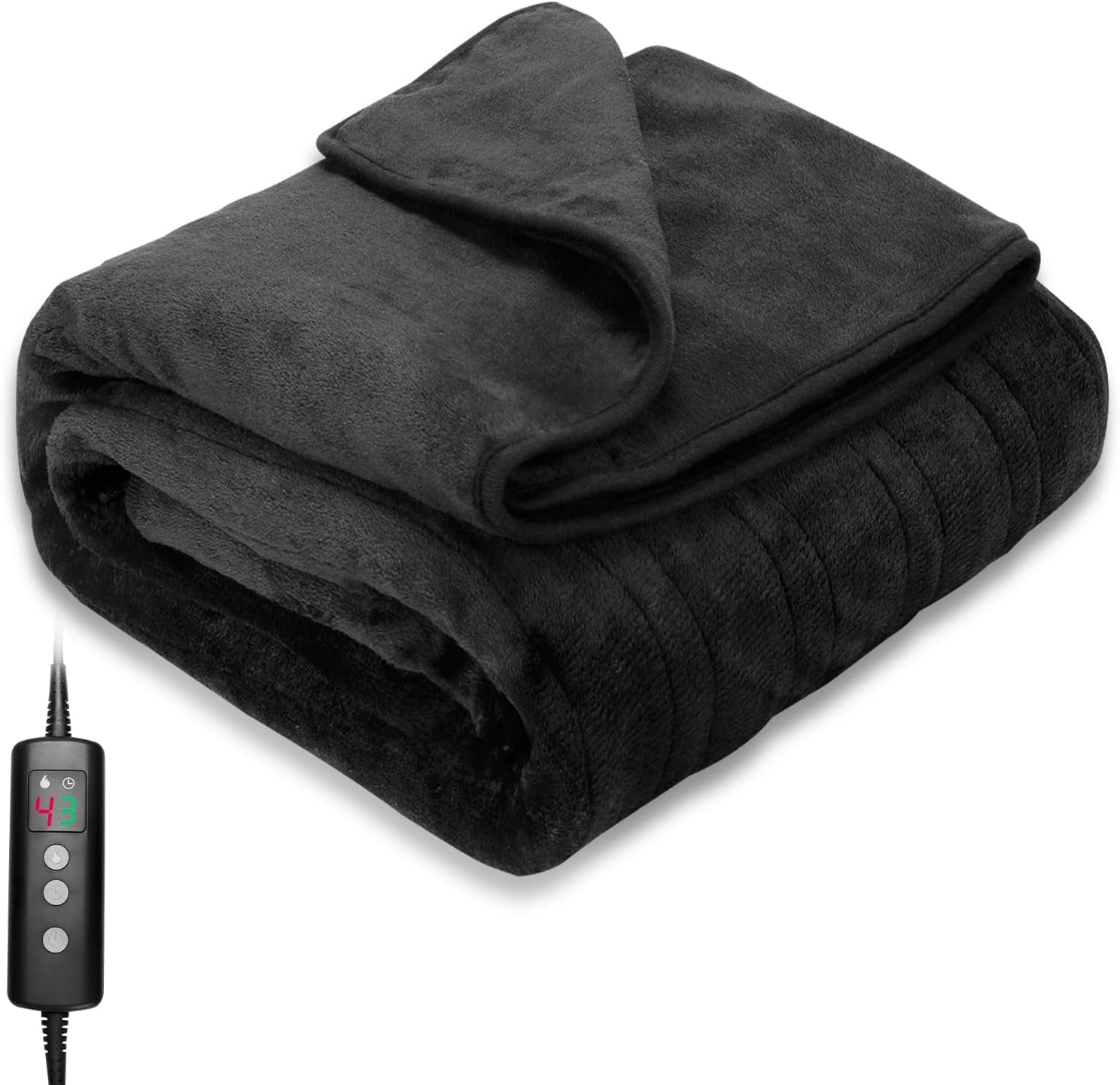 PROALLER Heated Blanket Electric Throw 160X130Cm, 10 Levels &1-9H Timer Auto-Off, Machine Washable, Soft Flannel Sherpa Full Body Warming, Sofa Bed Office Use, Heating Blanket -