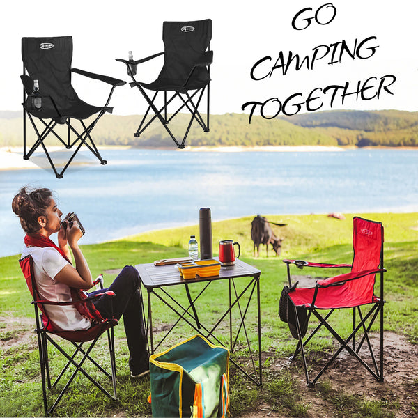Set of 2 Camping Chairs Portable Folding Lightweight Outdoor Garden Beach Picnic Chair