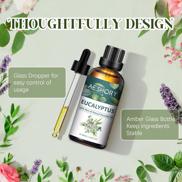 AESHORY Rose Essential Oil 100Ml, 100% Pure Natural Rose Oil for Diffuser, Humidifier, Aromatherapy, Better Sleep, Skin Care, Perfume & Candle Making
