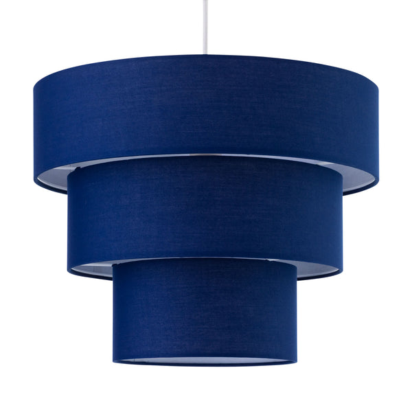 Set of 2 Barty - Navy Blue 38cm Tiered Pendant Shades