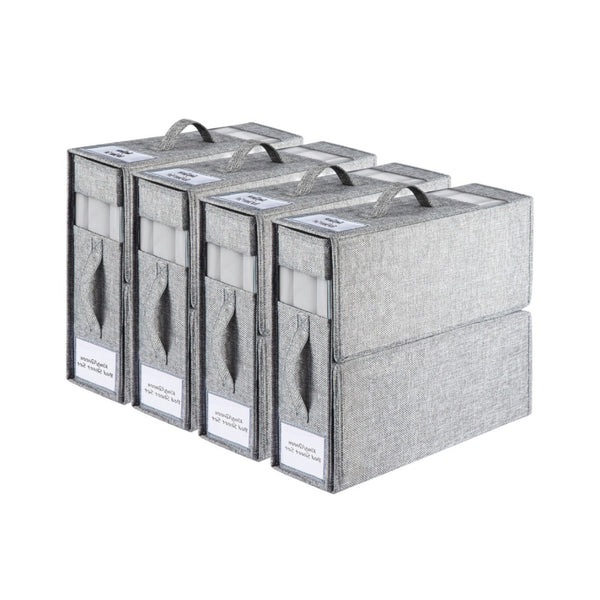 Foldable bed sheet storage box, wardrobe storage box with handle and window, suitable for storing bed sheets, blankets, towels