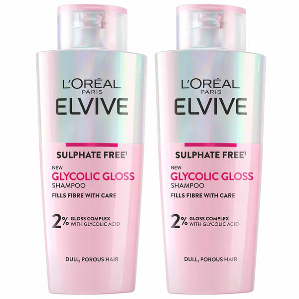 L'Oréal Paris Elvive Glycolic Gloss Shampoo, 2 X 200Ml