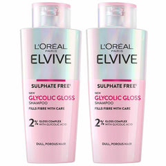 L'Oréal Paris Elvive Glycolic Gloss Shampoo, 2 X 200Ml
