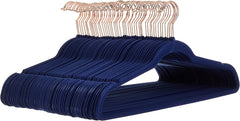 Amazon Basics Slim Velvet Non-Slip Suit Hangers - 30-Pack, Black/Silver