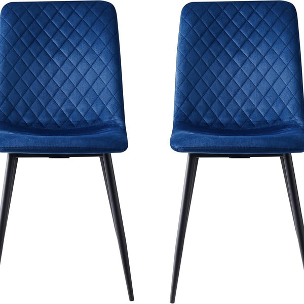 mcc direct Set of 2 Designer Velvet Chairs Fabric Dining Chairs with Metal Legs-Lexi Chairs