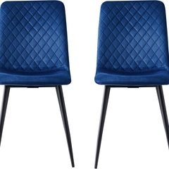 mcc direct Set of 2 Designer Velvet Chairs Fabric Dining Chairs with Metal Legs-Lexi Chairs