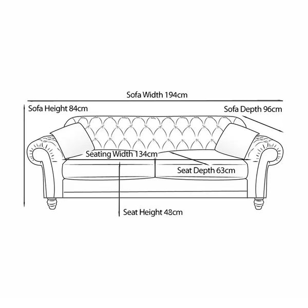 Bordeaux Button Back Grey Velvet 2 Seater Sofa