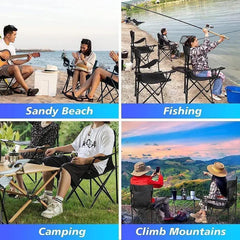 2 X Folding Camping Chair Outdoor Portable Garden Folding Camp Chair with Cup Holder