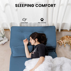 Folding Sofa Bed Adjustable Lazy Tatami Sofa Convertible Floor Couch 5 Levels Adjustable Backrest Lounge Chaise for Living Room Bedroom Guest Room