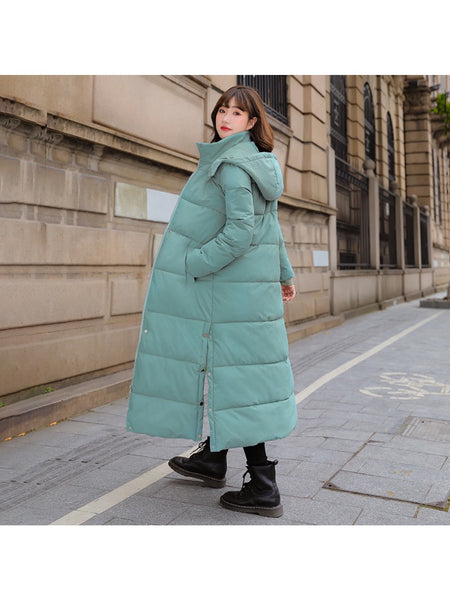 20245 Winter New Female Plus Long Over The Knee Korean Version Slim Girlfriend Warm Thickened Medium And Long