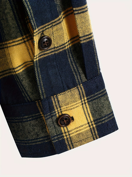 Men's Exquisite Gift: New College Style Trendy Hooded Cardigan with Contrast Color Multi-Patch Drawstring Pocket Design