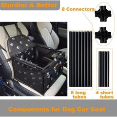 Pet Dog Car Seat, Pet Carrying Basket Suitable for Small Dogs And Cats, Foldable Pet Travel Car Seat Box