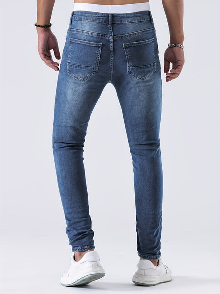 European and American Stretch Ripped Skinny Jeans