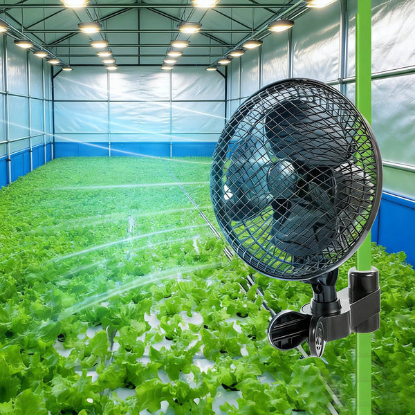 Mini Fan for Grow Tents & Hydroponics, 90° Rotation, Clamp Fan with EC Motor, 2 Speed Levels, Quiet Operation