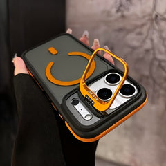 Phone Case: New Flip Bracket Magnetic Phone Case Matte TranslucentAnti-Slip& Shockproof for iPhone 17/16/15/14/13/12/11Series