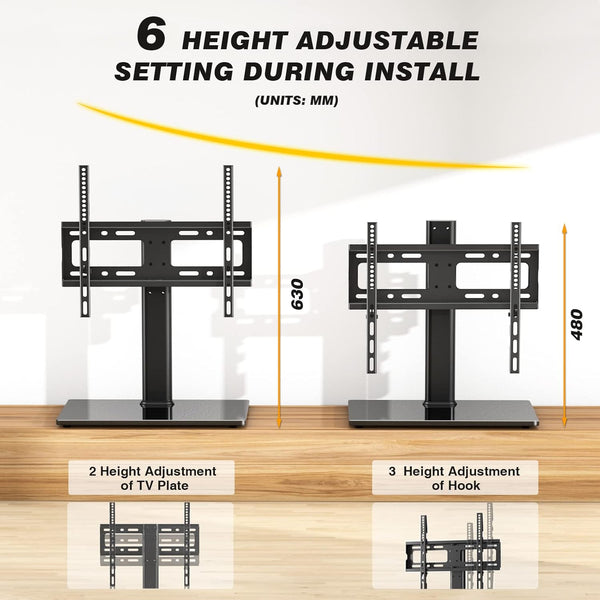 Universal Table Top TV Stand - Swivel TV Stand Base for 26-55 Inch Lcd/Led/Oled/Plasma Tvs with Bracket Height Adjustable Max. VESA 400X400Mm up to 40KG1
