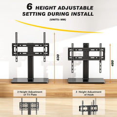Universal Table Top TV Stand - Swivel TV Stand Base for 26-55 Inch Lcd/Led/Oled/Plasma Tvs with Bracket Height Adjustable Max. VESA 400X400Mm up to 40KG1