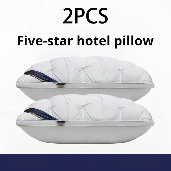 Pack of 2 Upgraded Thickened 5-Star Hotel Quality Pillows – Non-Collapsing High Core for Deep Sleep & Neck Support, Hypoallergenic Polyester Cover, Perfect for Home, Bedroom