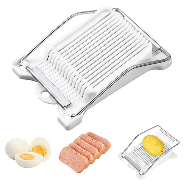 Upgrade Hand Luncheon Meat Slicer, Manual Egg Cutter, Multi-Purpose Kitchen Tool for, Cheese Bananas, Avocados, Vegetables Dishwasher Safe, Rust-Resistant (yellow, 10-Wire)