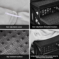 Anti-Slip Dog Steps with Removable Washable Cover for Smaller Elder Pets Sturdy Steps for Dogs
