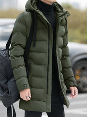 Jingmeleng Selection: Men's Simple Casual Soft and Comfortable Padded Hooded Coat, Stylish and Versatile