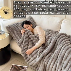 Luxurious Faux Rabbit Fur Throw Blanket