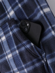 Men's Heavyweight -Lined Hooded Jacket - Full-Zip Plaid Thickened Shirt with Pockets and Adjustable Drawstring, Comfortable and Warm for Autumn and Winter