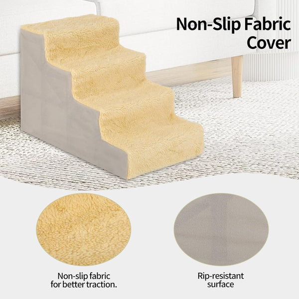 Anti-Slip Dog Steps with Removable Washable Cover for Smaller Elder Pets Sturdy Steps for Dogs