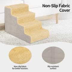 Anti-Slip Dog Steps with Removable Washable Cover for Smaller Elder Pets Sturdy Steps for Dogs