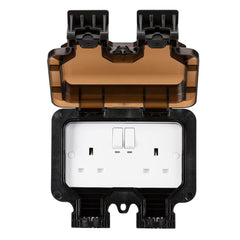 Knightsbridge Smart Outdoor Socket - 2 Pack