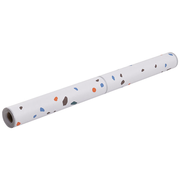 Terrazzo Matte Floor Wallpaper Peel and Stick Wall Tiles Contact Paper Vinyl Sticky Back Plastic for Countertops Waterproof Self Adhesive Removable Cabinets Kitchen Bedroom Furniture 60cm x 500cm