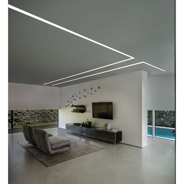 6-Pack LED Drywall Aluminum Profile Kit – 6M Total Length – Recessed Plaster-In Channel for <12mm LED Strips – Frameless Flush Mount with Diffuser Cover – Easy to Cut & Install