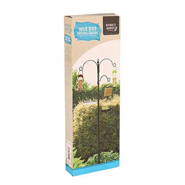 Bird Feeding Station with 3 Brackets | Includes Water & Mesh Dish | Stylish Garden Bird Feeder Stand