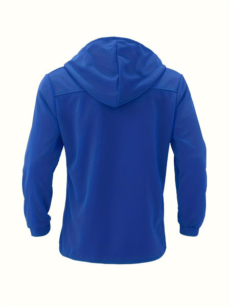2024 Foreign Trade New Product Men'S Mid-Length Slim Fit Windbreaker Hooded Casual Pure Coat Performance Clothing