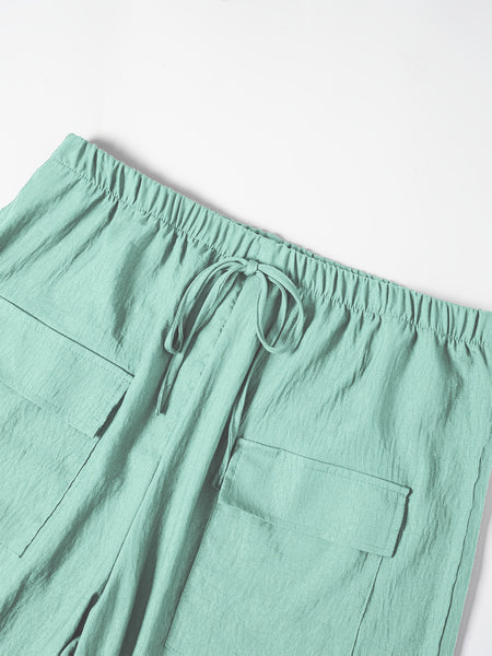 Circle 3pcs Set Standard Size Women's Shorts Casual Beach Pants with Pockets