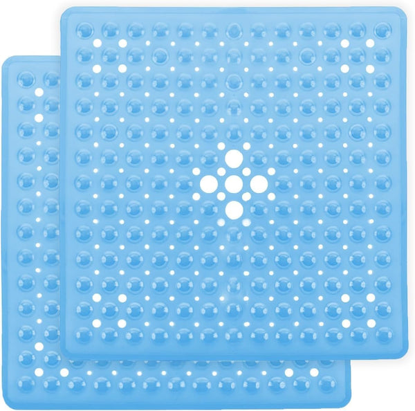 MOONLIGHT20015 Shower Bath Mat Non Slip anti Mould & Mildew with Strong Suction Cups Grip and Drain Holes Soft Rubber Shower Mats - PVC Bathroom Mat Machine Washable (70X38Cm, White)
