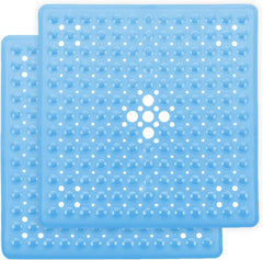 MOONLIGHT20015 Shower Bath Mat Non Slip anti Mould & Mildew with Strong Suction Cups Grip and Drain Holes Soft Rubber Shower Mats - PVC Bathroom Mat Machine Washable (70X38Cm, White)
