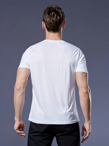20pcs Black-White-Army-Green-Tan Red-Black-Card-Gray-Red-Black-White-Tan-Card-Army-White-Gray-Tan-Red-Army Mixed Color, Ultra-Light Men's Crew Neck T-Shirt - Quick-Drying, Breathable, Sweat-Wicking Shirt, Suitable for Fitness, Gym, and Running