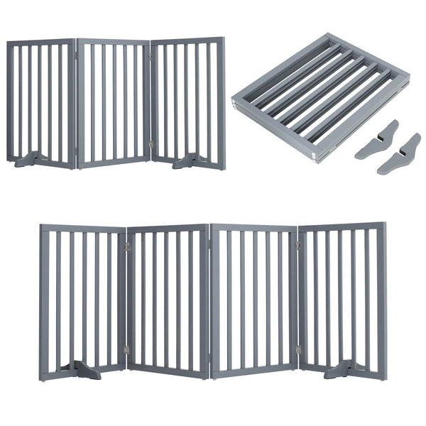 Freestanding Extra Tall Pet Gate, Folding Wooden Dog Gate, Indoor Barrier with 2PCS Support Feet Dog Gates for The House,Puppy Gate for Stairs,Foldable Indoor Gate Safety Fence