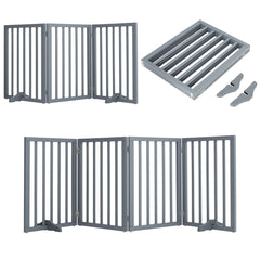 Freestanding Extra Tall Pet Gate, Folding Wooden Dog Gate, Indoor Barrier with 2PCS Support Feet Dog Gates for The House,Puppy Gate for Stairs,Foldable Indoor Gate Safety Fence