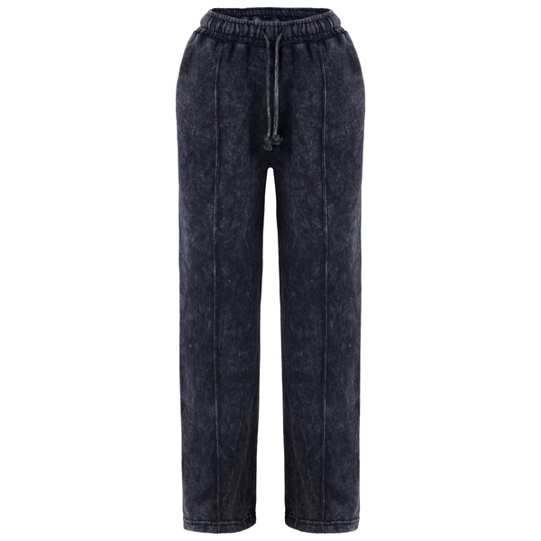 Women Acid Wash Zip Tracksuit Straight Leg Joggers - Stylish Female Jacket - Womenswear Full Sleeve Casual Comfort Zip Style Drawstring Pant