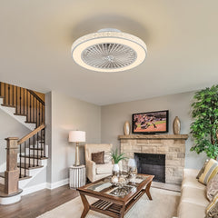 50cm Ceiling Fan with Lights And Remote Control Low Profile Ceiling Fans Dimmable 3 Colour Temperatures Quiet Reversible Flush Mount Ceiling Fan with Light for Bedroom Kitchen