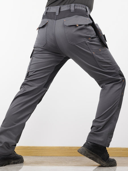 Men's Elastic Cargo Pants with Multiple Pockets, All-Season Style, 1 Piece, Middle Eastern Style