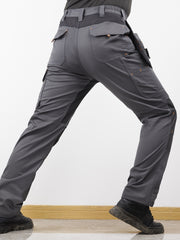 Men's Elastic Cargo Pants with Multiple Pockets, All-Season Style, 1 Piece, Middle Eastern Style