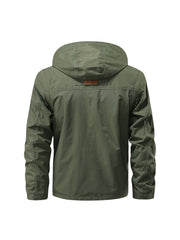 Detachable Windbreaker Hooded Jacket, Men's Casual Multi Pocket Cargo Jacket Vest for Outdoor Activities